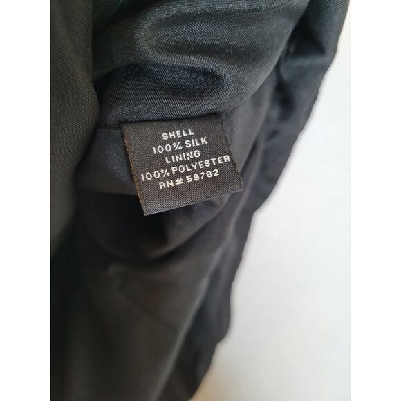 Adrianna Papell Womens Flower Silk Beaded Top Size Large Black Evening Formal - Picture 6 of 10